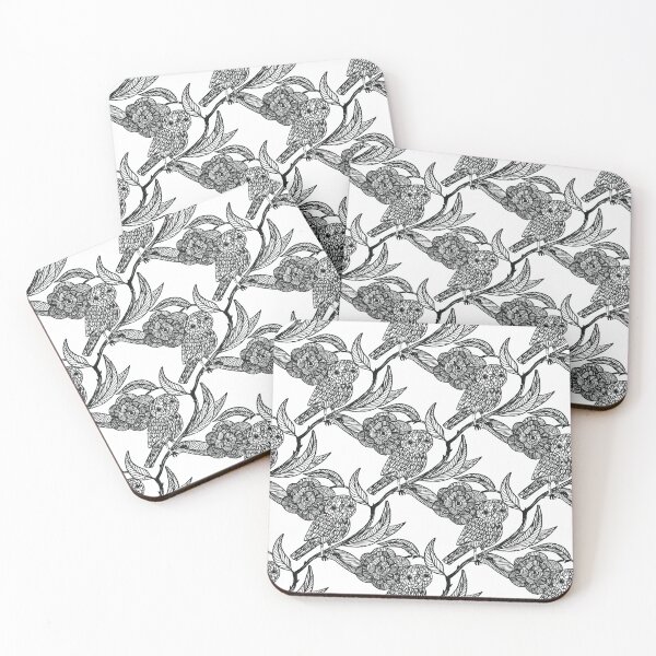 Item preview, The owls are not what they seem – Medieval Manuscript Inspired Design Illustration by jemma jamie skidmore  designed and sold by Jemma Jamie Skidmore.