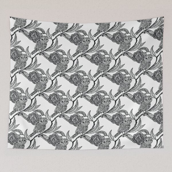 Item preview, The owls are not what they seem – Medieval Manuscript Inspired Design Illustration by jemma jamie skidmore  designed and sold by Jemma Jamie Skidmore.
