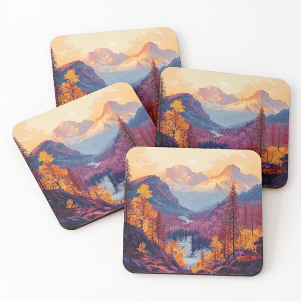 Item preview, Beautiful Autumn Mountain Landscape with Vibrant Forests and Sunset designed and sold by racketrhythms.