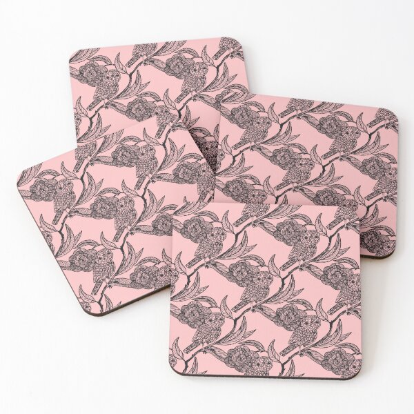 Item preview, Pastel pink Owl and Floral Pattern – Medieval Manuscript Inspired Design Illustration by jemma jamie skidmore  designed and sold by Jemma Jamie Skidmore.