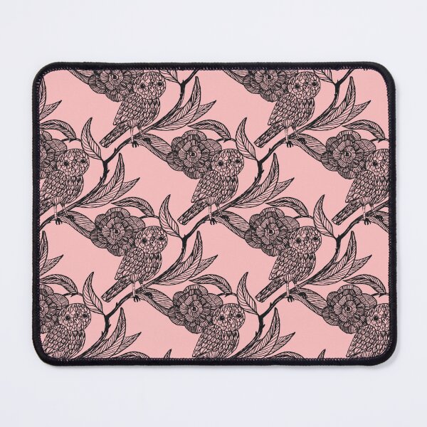 Item preview, Pastel pink Owl and Floral Pattern – Medieval Manuscript Inspired Design Illustration by jemma jamie skidmore designed and sold by Jemma Jamie Skidmore.