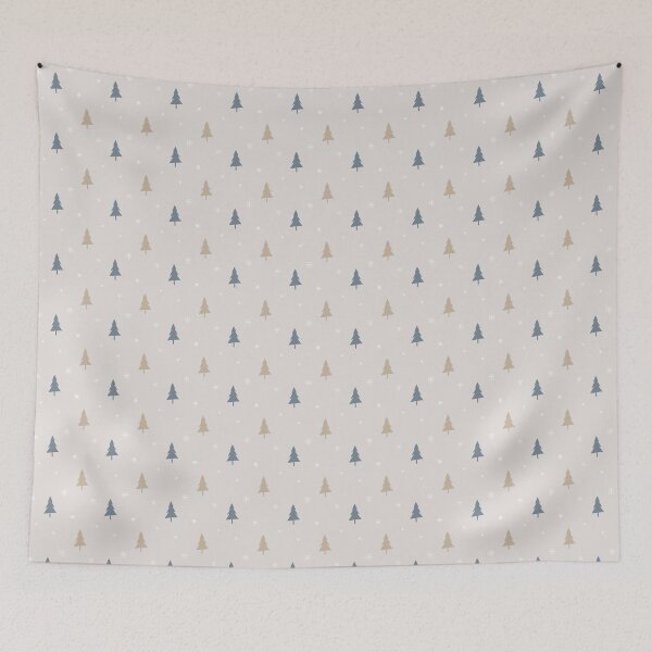 Item preview, Christmas Trees Blue and Gold designed and sold by WildFairyDesign.