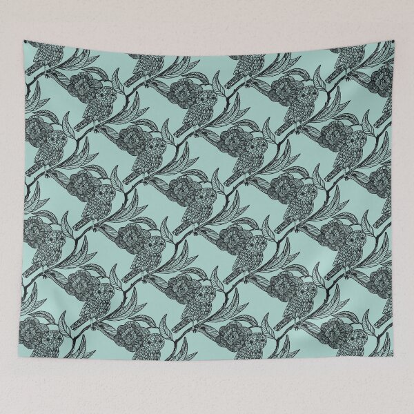 Item preview, Baby blue  and Floral Pattern – Medieval Manuscript Inspired Design Illustration by jemma jamie skidmore  designed and sold by Jemma Jamie Skidmore.