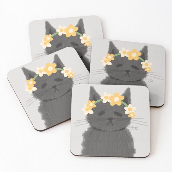Item preview, Flower Crown Cat Doodle designed and sold by digidoodles.