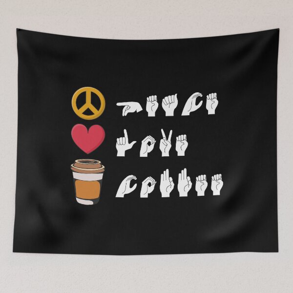 Item preview, ASL Peace Love Coffee II designed and sold by Lemon Pepper.