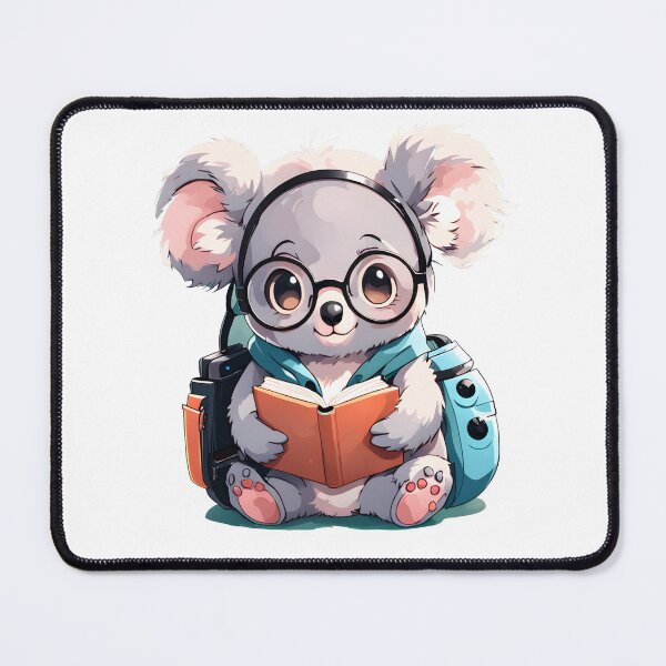 Item preview, Cute Koala Reading a Book with Glasses and Backpack designed and sold by RetroPop23.