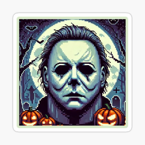 Retro Halloween Pixel Art – Michael Myers
