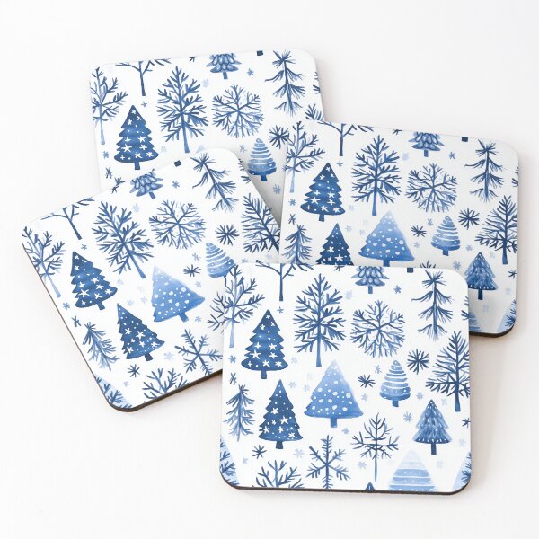 Item preview, Blue and White Christmas Trees designed and sold by GoatAndCamel.