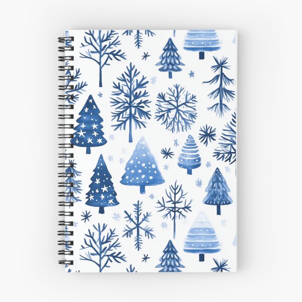 Aperçu de l'œuvre Arbres de Noël bleus et blancs créée et vendue par GoatAndCamel.