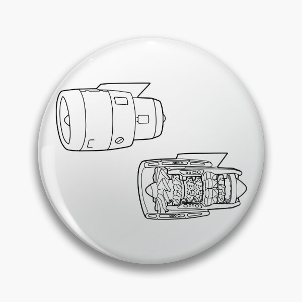 Item preview, Turbofan Jet Engine Line Drawing designed and sold by taylorcustom.