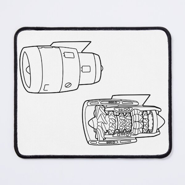Item preview, Turbofan Jet Engine Line Drawing designed and sold by taylorcustom.