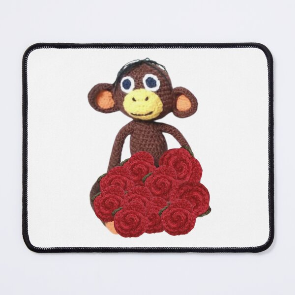 Item preview, Amigurumi, Knitted Monkey, along with Crochet Red Roses designed and sold by amigurumivane.
