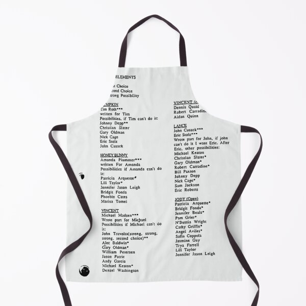 Item preview, Casting List / Pumpkin, Honey Bunny, Vincent, Lance and Jody designed and sold by Cuttintees.