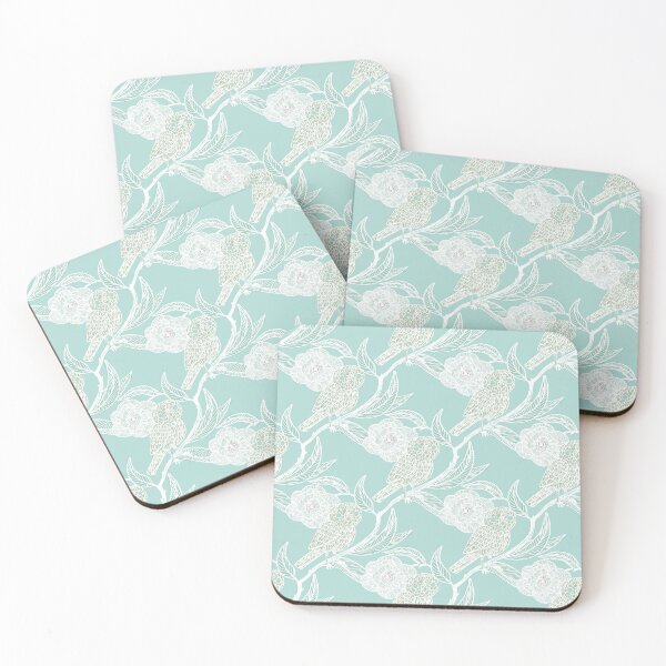 Item preview, Wedgwood blue Owl and Floral Pattern – Medieval Manuscript Inspired Design Illustration by jemma jamie skidmore  designed and sold by Jemma Jamie Skidmore.