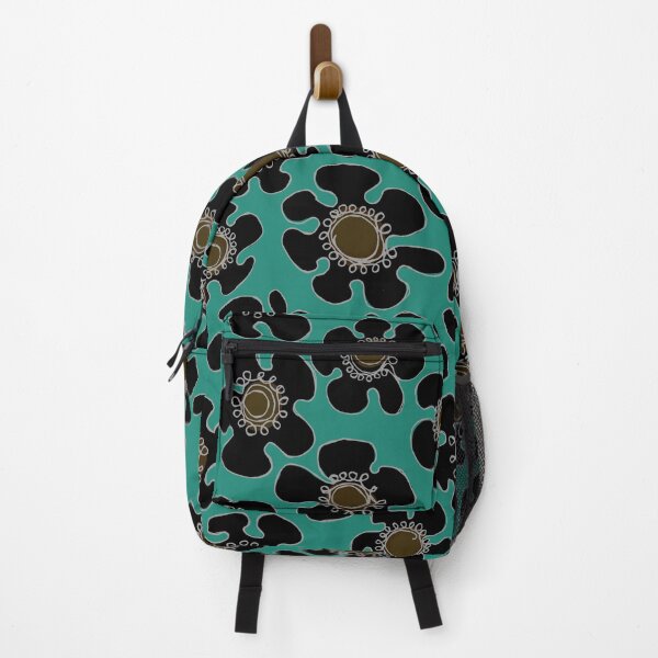 Item preview, Single Line Hand Drawn Black Daisy Floral Pattern on Green designed and sold by schorrnuff.