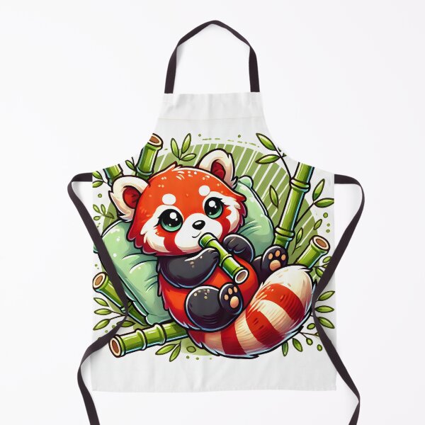 Item preview, Relaxed Red Panda Lounging in a Bamboo Forest – Playful Panda Design designed and sold by ArtfullyJua.