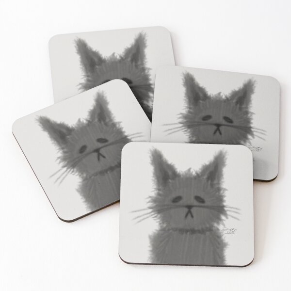 Item preview, Black Fluffy Cat Doodle designed and sold by digidoodles.