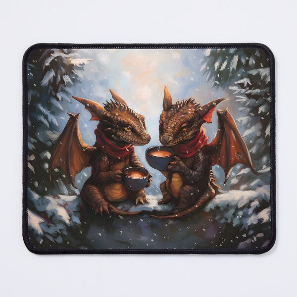 Item preview, Cozy Dragons' Winter Tea Time designed and sold by Playing In Mud.