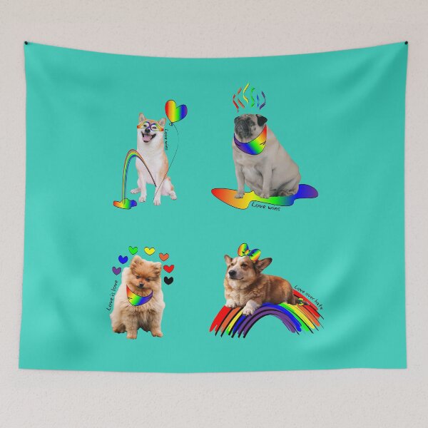 Item preview, Doggie Pride weird funny rainbow puppies pictures designed and sold by Novel-ty.