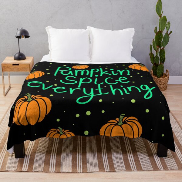 Item preview, Funny "Pumpkin spice everything" inscription in cartoon style. Pumpkins, intense colors, orange, green, black. designed and sold by My-fake-places.
