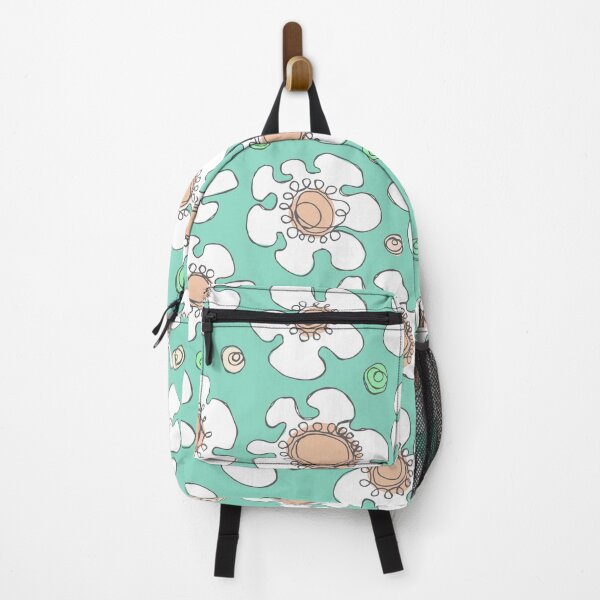 Item preview, Hand Drawn Single Line White Daisy Floral Pattern on Green designed and sold by schorrnuff.