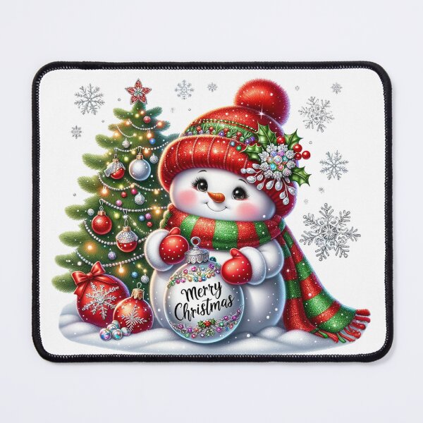 Item preview, Merry Christmas Snowman / Snowgirl with Ornament designed and sold by MellowManatees.
