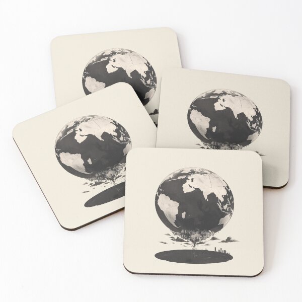 Item preview, Black and White Earth with City designed and sold by C-R-I.
