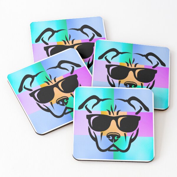 Item preview, Cool Sunglass-Wearing Pitbull – Vibrant Pop Art Dog Design designed and sold by Fredster1966.
