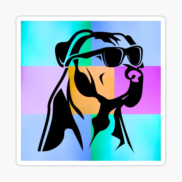 Item preview, Cool Sunglass-Wearing Pitbull – Vibrant Pop Art Dog Design designed and sold by Fredster1966.