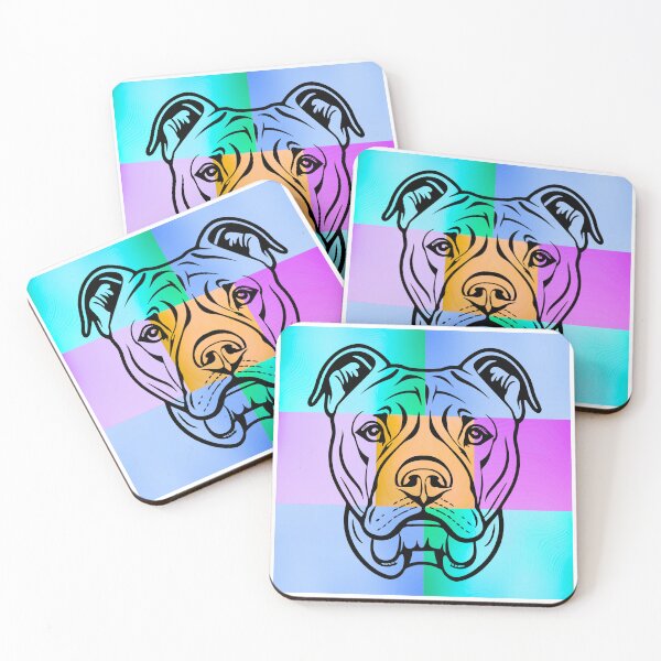 Item preview, Pitbull Face Silhouette – Vibrant Pop Art Dog Design designed and sold by Fredster1966.