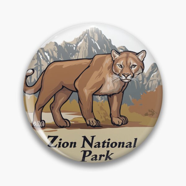 Item preview, Cartoon Zion National Park With Mountain Lion designed and sold by FireRanger20.