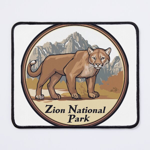 Item preview, Cartoon Zion National Park With Mountain Lion designed and sold by FireRanger20.