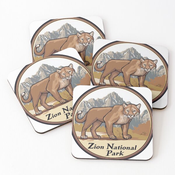Item preview, Cartoon Zion National Park With Mountain Lion designed and sold by FireRanger20.