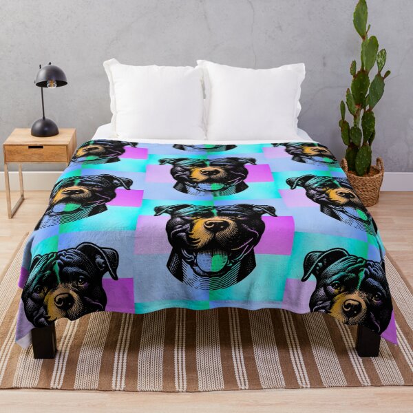 Item preview, Happy Pitbull Face Silhouette – Vibrant Pop Art Dog Design designed and sold by Fredster1966.