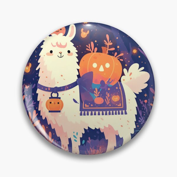 Item preview, White fluffy Llama on Halloween night designed and sold by WoollenLlama.