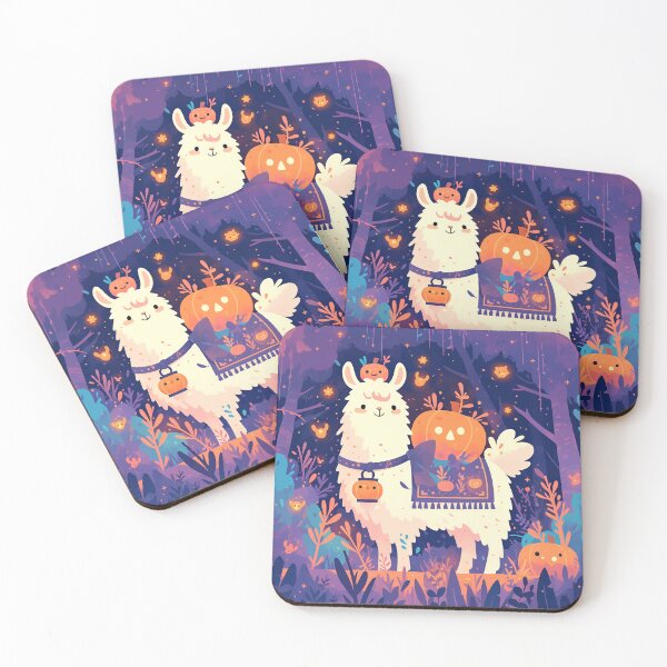 Item preview, White fluffy Llama on Halloween night designed and sold by WoollenLlama.