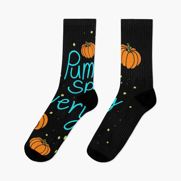 Item preview, Funny "Pumpkin spice everything" inscription in cartoon style. Pumpkins, intense colors, orange, green, black. designed and sold by My-fake-places.