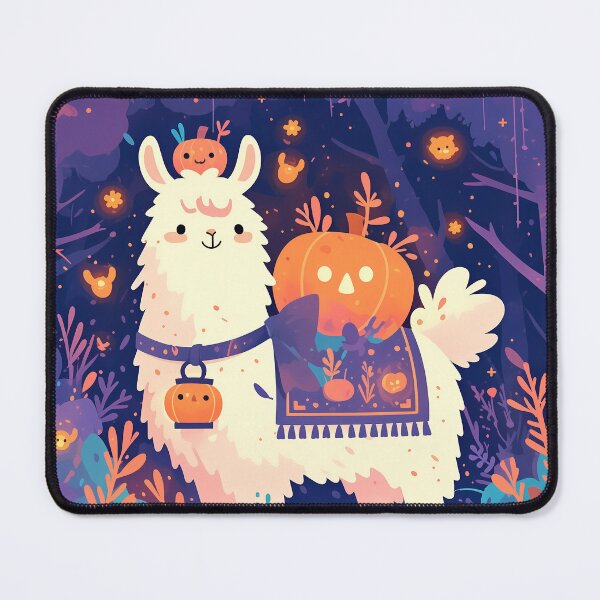 Item preview, White fluffy Llama on Halloween night designed and sold by WoollenLlama.