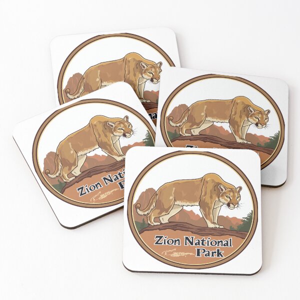 Item preview, Cartoon Zion National Park With Mountain Lion designed and sold by FireRanger20.