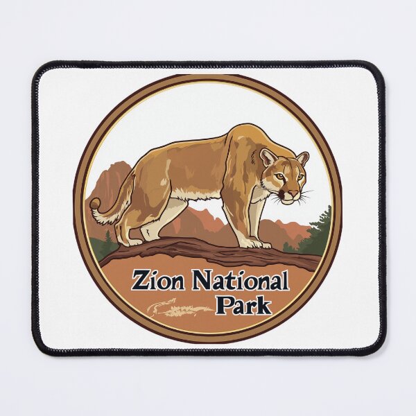 Item preview, Cartoon Zion National Park With Mountain Lion designed and sold by FireRanger20.