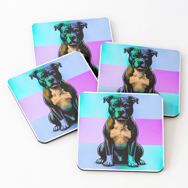 Item preview, Colorful Pop Art Pitbull Silhouette – Cool Dog Lover Design designed and sold by Fredster1966.
