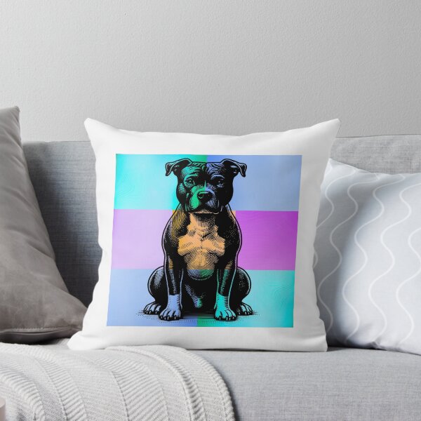 Item preview, Colorful Pop Art Pitbull Silhouette – Cool Dog Lover Design designed and sold by Fredster1966.