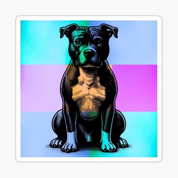 Item preview, Colorful Pop Art Pitbull Silhouette – Cool Dog Lover Design designed and sold by Fredster1966.