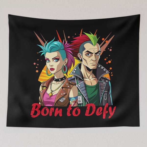 Item preview, Born to Defy - Punk Duo Art designed and sold by AgarutanPrint.