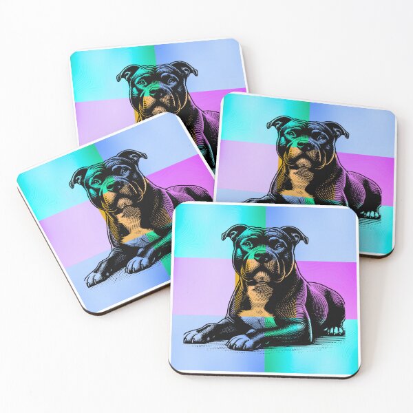 Item preview, Colorful Pop Art Pitbull Silhouette – Cool Dog Lover Design designed and sold by Fredster1966.