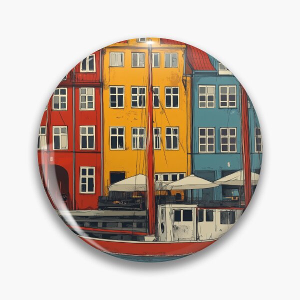 Item preview, Hand-Drawn Nyhavn, Copenhagen – Elegant Illustration Poster Design designed and sold by ArtfullyJua.