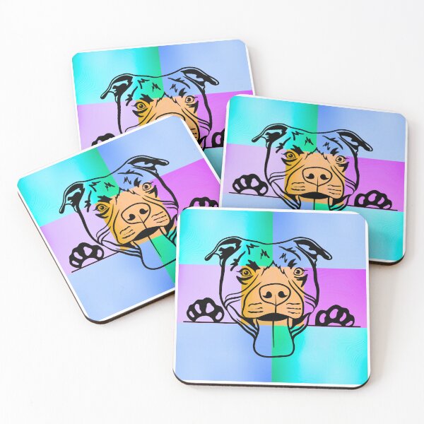 Item preview, Begging Pitbull Pop Art – Vibrant and Playful Dog Lover Design designed and sold by Fredster1966.