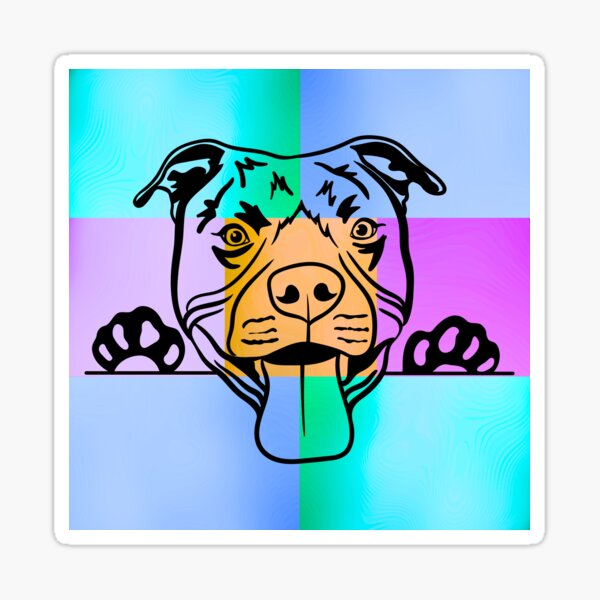 Item preview, Begging Pitbull Pop Art – Vibrant and Playful Dog Lover Design designed and sold by Fredster1966.