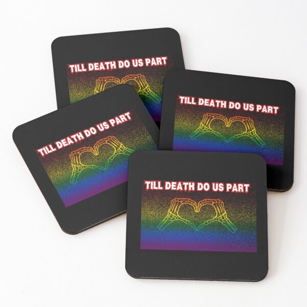 Item preview, Till Death Do Us Part, Classic  Pride Flag, Skeleton Hands heart shape Graphic, Halloween graphic, funny, Spooky season, skeleton,  designed and sold by PrideBeProud.