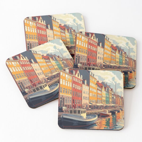 Item preview, Hand-Drawn Nyhavn, Copenhagen – Elegant Illustration Poster Design designed and sold by ArtfullyJua.